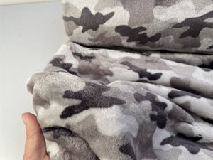 Koralfleece - ultra blød, camouflage i grå toner